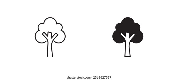 tree icon, forest icon button, vector, sign, symbol, logo, illustration, editable stroke, flat design style isolated on white