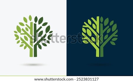 tree icon forest logo forestry nature green eco friendly environment sustainable business symbol, timber wood timbering growth concept, vector illustration