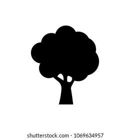 Tree icon. Forest symbol. Flat web sign on white background. Vector illustration