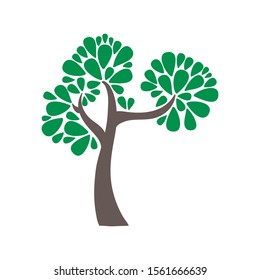 Tree icon. Forest symbol. Flat web sign on white background. Vector