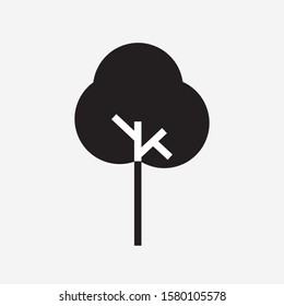 Tree icon. Forest symbol. Flat web sign on white background. Vector