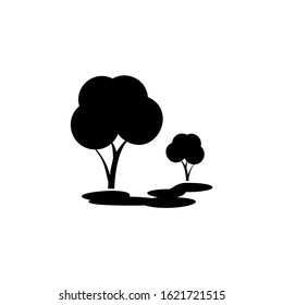 Tree icon. Forest symbol. Flat web sign on white background. Vector illustration 