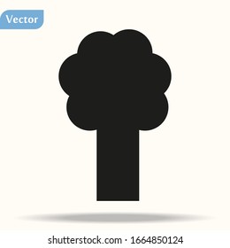 Tree icon. Forest symbol. Flat web sign on white background. Vector