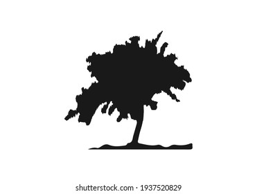 Tree icon. Forest symbol. Flat web sign on white background. Vector