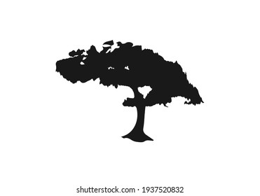 Tree icon. Forest symbol. Flat web sign on white background. Vector