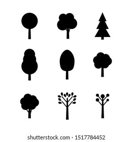 Tree icon. Forest vector symbol. Flat web sign on white background