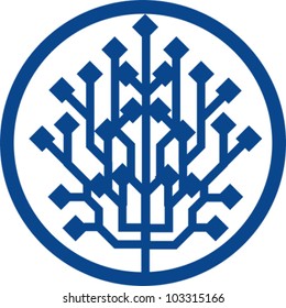 Tree icon in the form of a growth structure