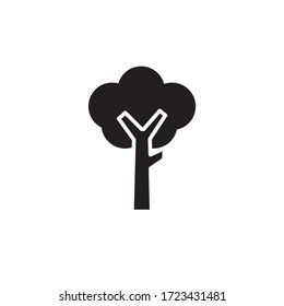 tree icon glyph vector. nature icon isolated on white background