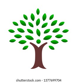 Tree icon with green leaves