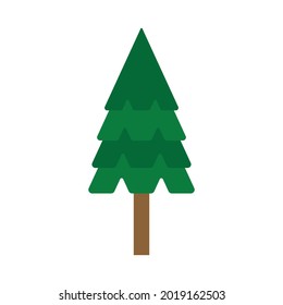 Tree icon with green leaves. vector flat design isolated on white background.