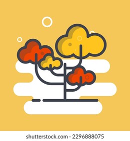 Tree icon. Green and spring plants with leaves. Forest and garden symbol. Vector illustration.