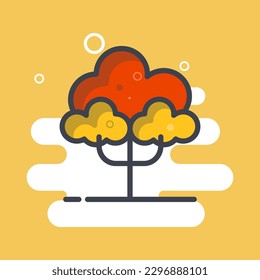 Tree icon. Green and spring plants with leaves. Forest and garden symbol. Vector illustration.