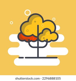 Tree icon. Green and spring plants with leaves. Forest and garden symbol. Vector illustration.