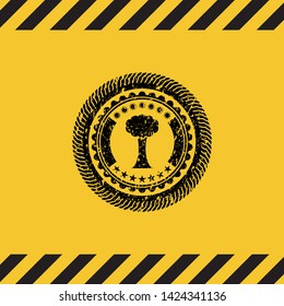 tree icon grunge warning sign emblem. Vector Illustration. Detailed.