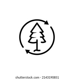 Tree icon with hand. suitable for forest symbol, park, garden. line icon style. simple design editable. Design template vector