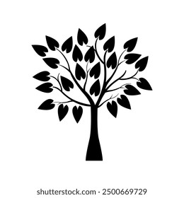 Tree icon illustrated on background