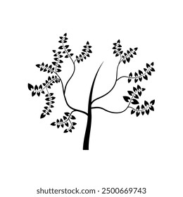 Tree icon illustrated on background
