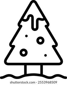 tree icon illustration design with outline, this is not made from any AI generation