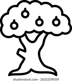 Baum-Icon-Illustration Design mit Umriss, dies nicht aus einer KI-Generation gemacht