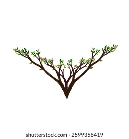 tree icon illustration with green leaves without background