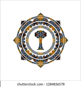 tree icon inside arabesque emblem. arabic decoration.
