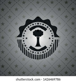 tree icon inside black emblem. Vintage.