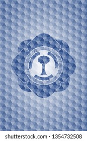 tree icon inside blue badge with geometric pattern.