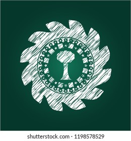 tree icon inside chalk emblem