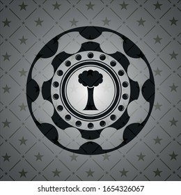 Baumsymbol in dunklem Abzeichen oder Emblem