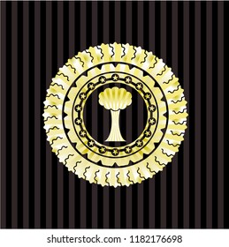 tree icon inside gold shiny emblem