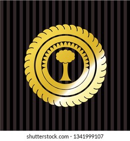 tree icon inside gold shiny emblem