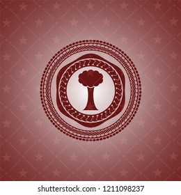 tree icon inside red icon or emblem