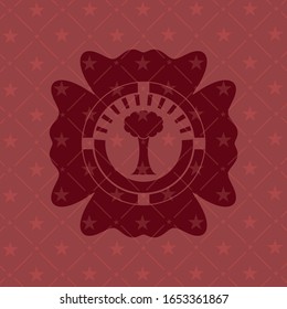 Baumsymbol in rotem Symbol oder Emblem
