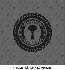tree icon inside retro style black emblem