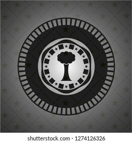 tree icon inside retro style black emblem