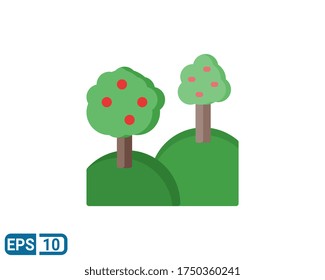 tree icon isolated on white background. vector illustration in flat style. Editable color. EPS 10