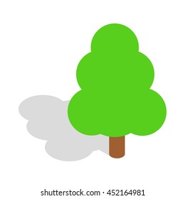 Tree icon in isometric 3d style isolated vector illustration