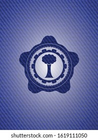 tree icon with jean texture