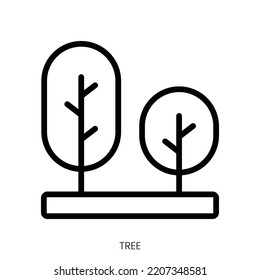 tree icon. Line Art Style Design Isolated On White Background