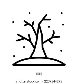 icono de árbol. Diseño De Estilo De Arte De Línea Aislado En Fondo Blanco