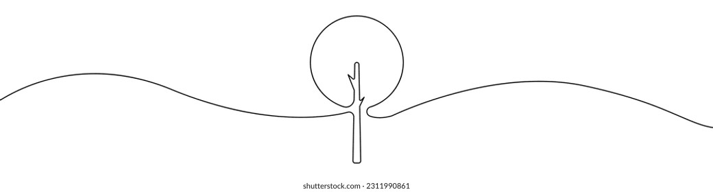 Tree icon line continuous drawing vector. One line Tree icon vector background. Tree icon. Continuous outline of a Seedling icon.