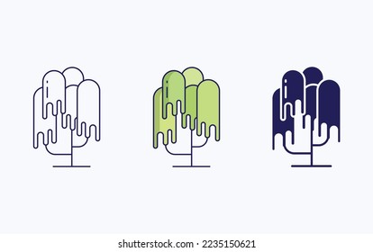 Tree icon, line and glyph vector illustration