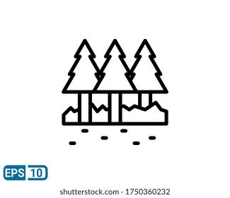 tree icon in line style isolated on white background. EPS 10