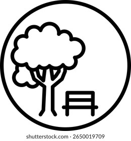 tree icon in line style outline symbol vector illustration
