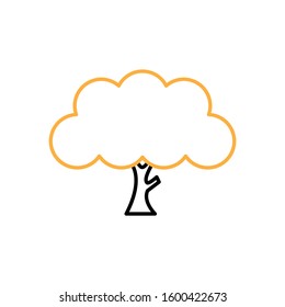 Tree icon.  Line and two colour design template