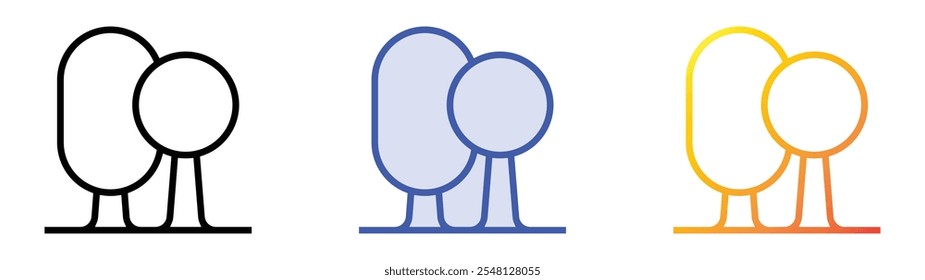 tree icon. Linear, Blue Fill and Gradient Style Design Isolated On White Background