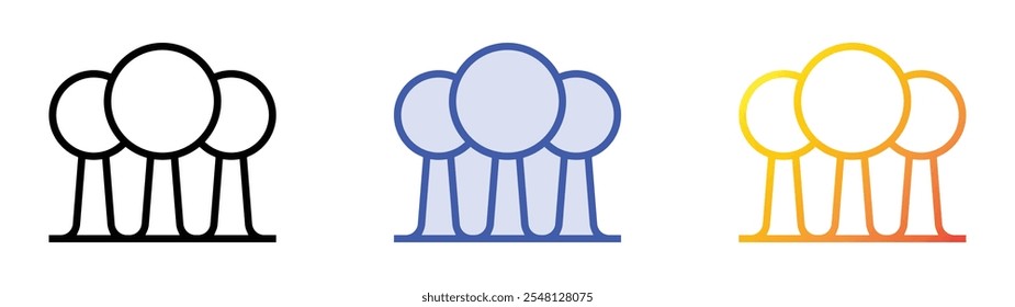 tree icon. Linear, Blue Fill and Gradient Style Design Isolated On White Background