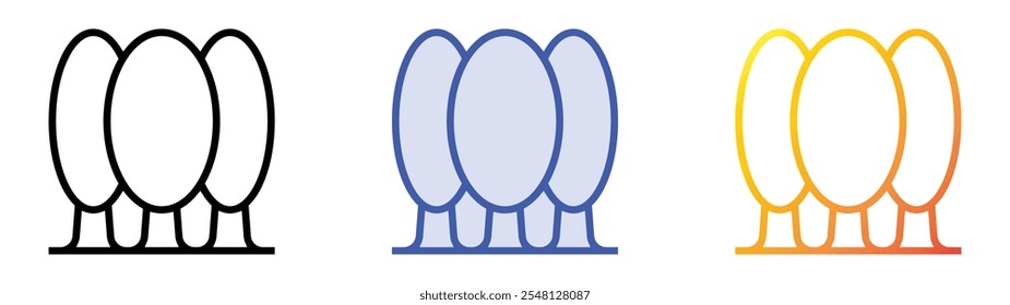tree icon. Linear, Blue Fill and Gradient Style Design Isolated On White Background
