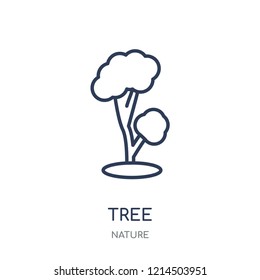 Tree icon. Tree linear symbol design from Nature collection. Simple outline element vector illustration on white background.