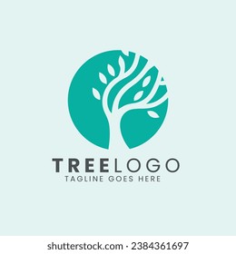  Tree Icon Logo Design, Nature trees vector illustration logo design.